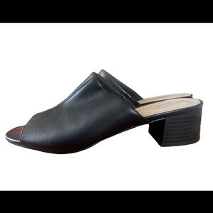 Clarks Womens Black Leather Mule Sandals 9
